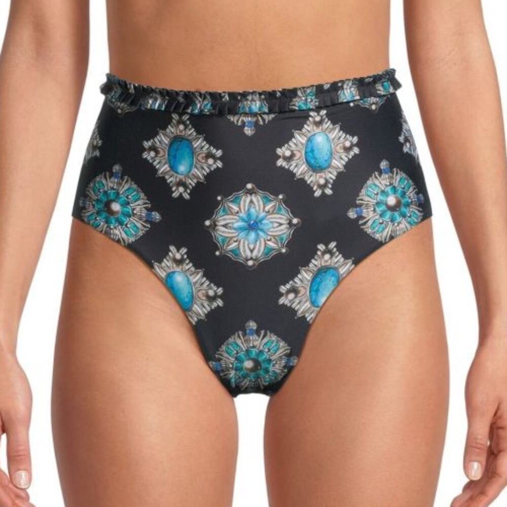 AGUA BY AGUA BENDITA Women's Nopal Platero High-Rise Bikini Bottom M NWT